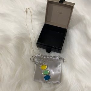 Green, Yellow, Blue Gemstone Necklace